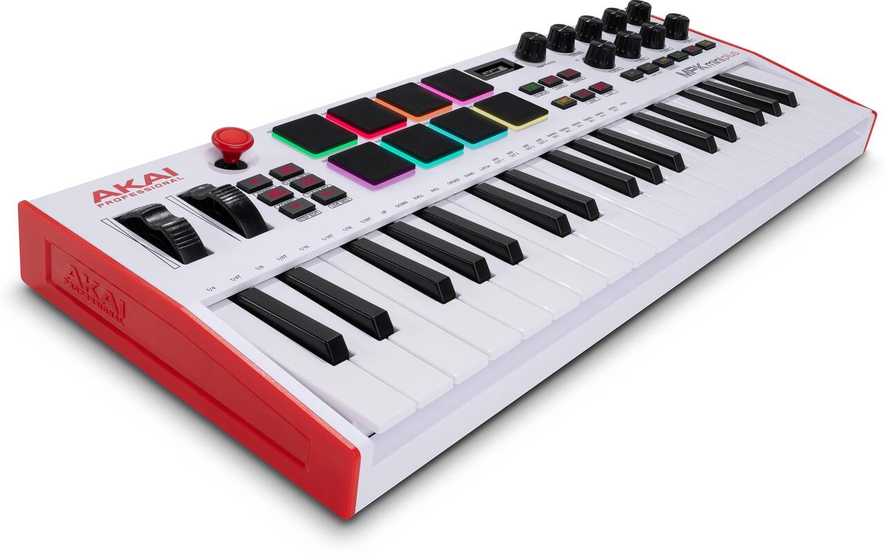 Akai MPK Mini Plus Controller Keyboard In WHITE - Andertons Music Co.